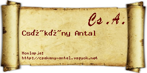 Csákány Antal névjegykártya